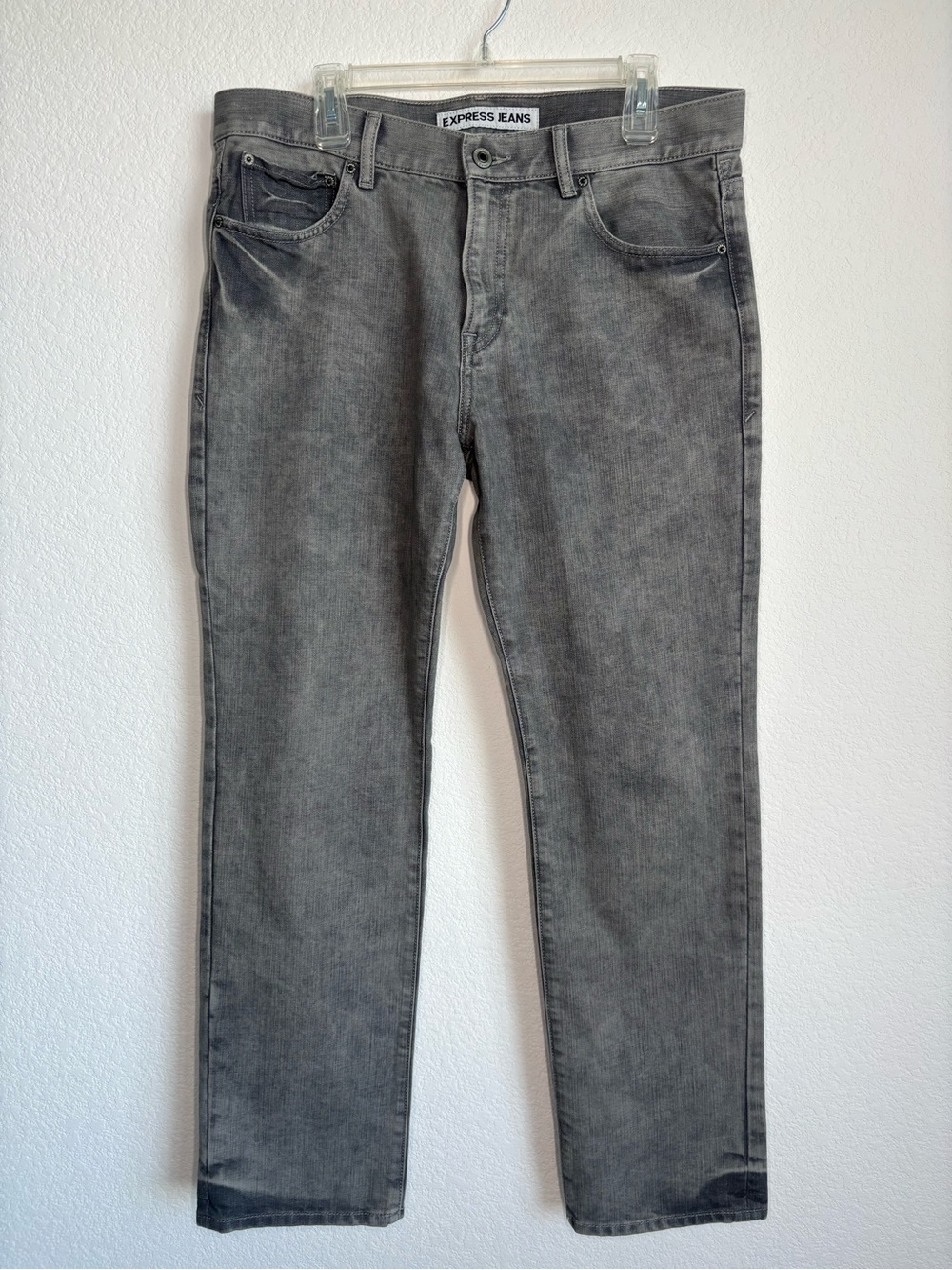 Express Men’s ROCCO Slim Fit Straight Leg Gray Jeans 34x31